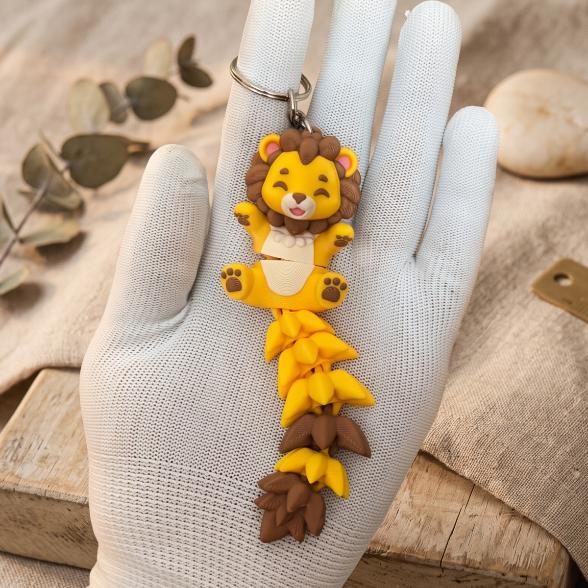Lion Articulé Kawaii – Porte-clés ou Figurine, 4 Modèles 🦁✨ Epoxy Kawaii
