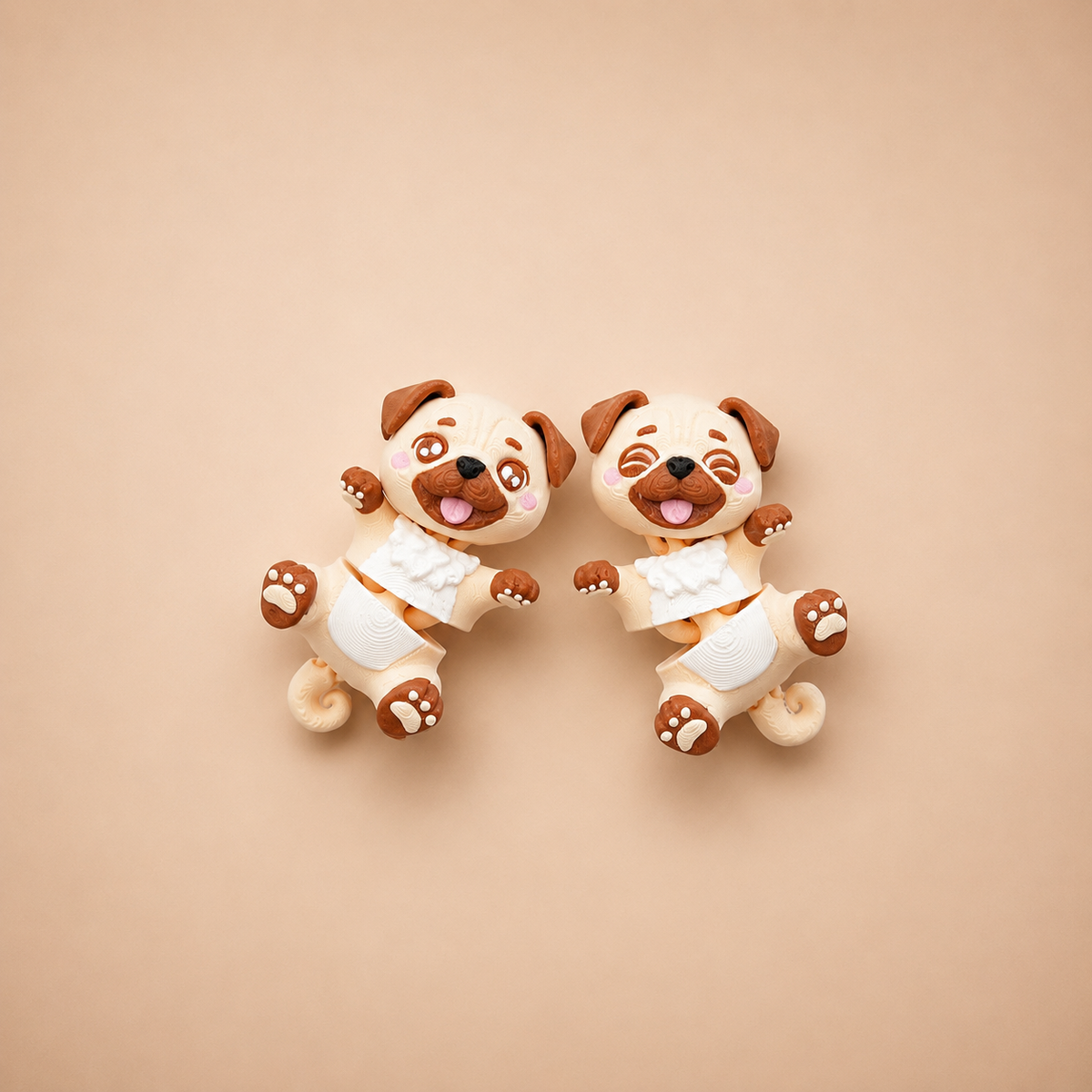 Porte-clés Carlin Articulé Kawaii – 5 Modèles 🐶💖 Epoxy Kawaii