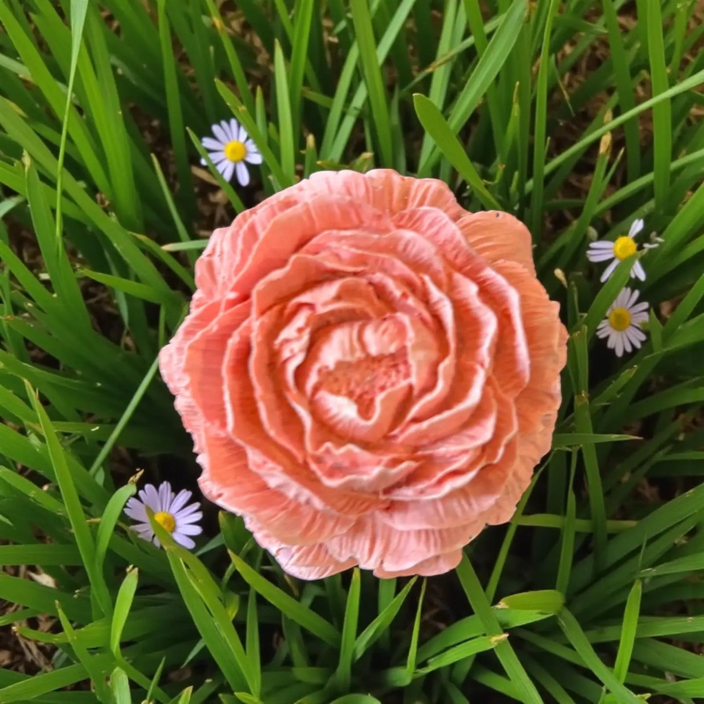 Fleur décorative en Jesmonite rose corail – diffuseur de parfum artisanal Epoxy Kawaii