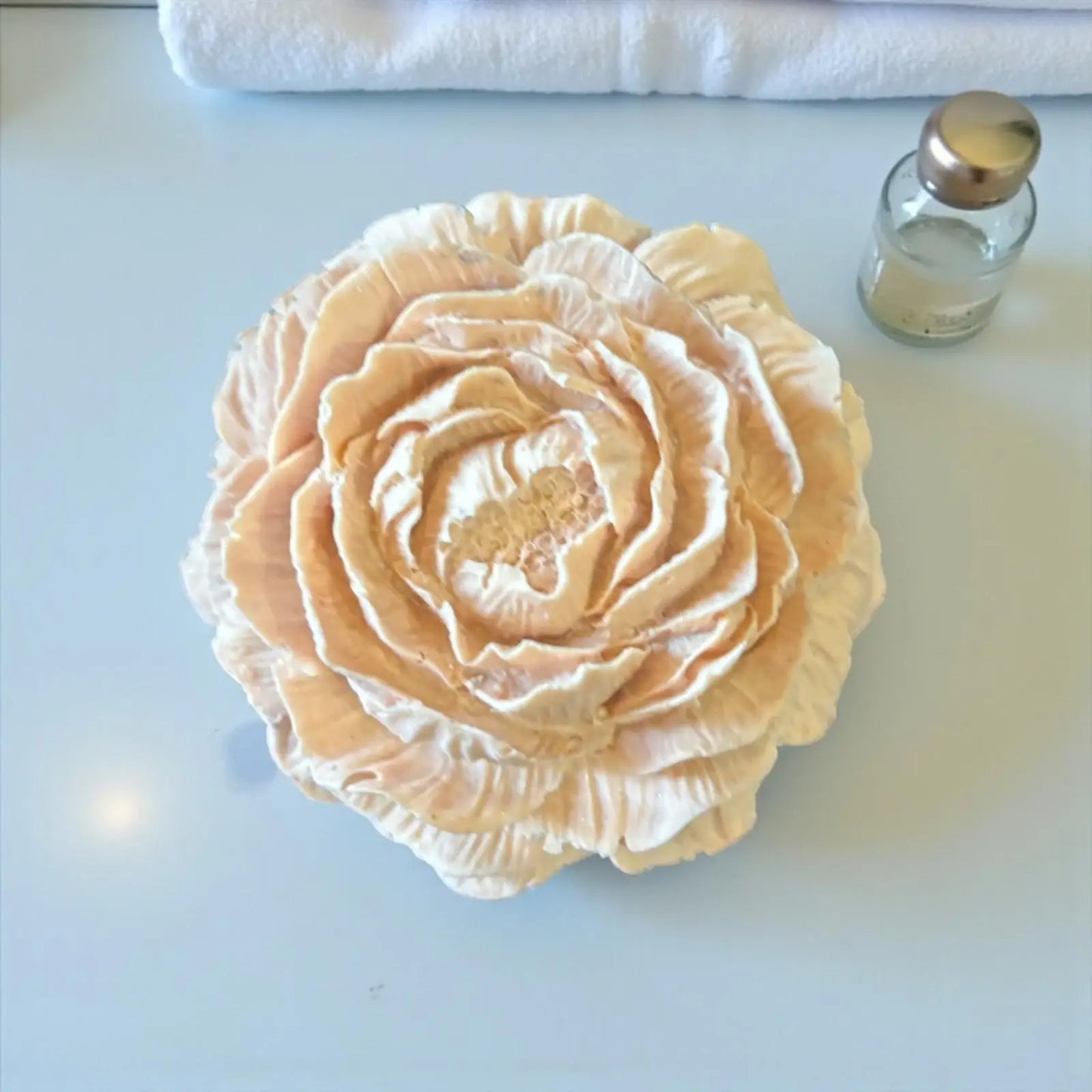 Fleur décorative en Jesmonite rose poudré clair – diffuseur de parfum artisanal Epoxy Kawaii