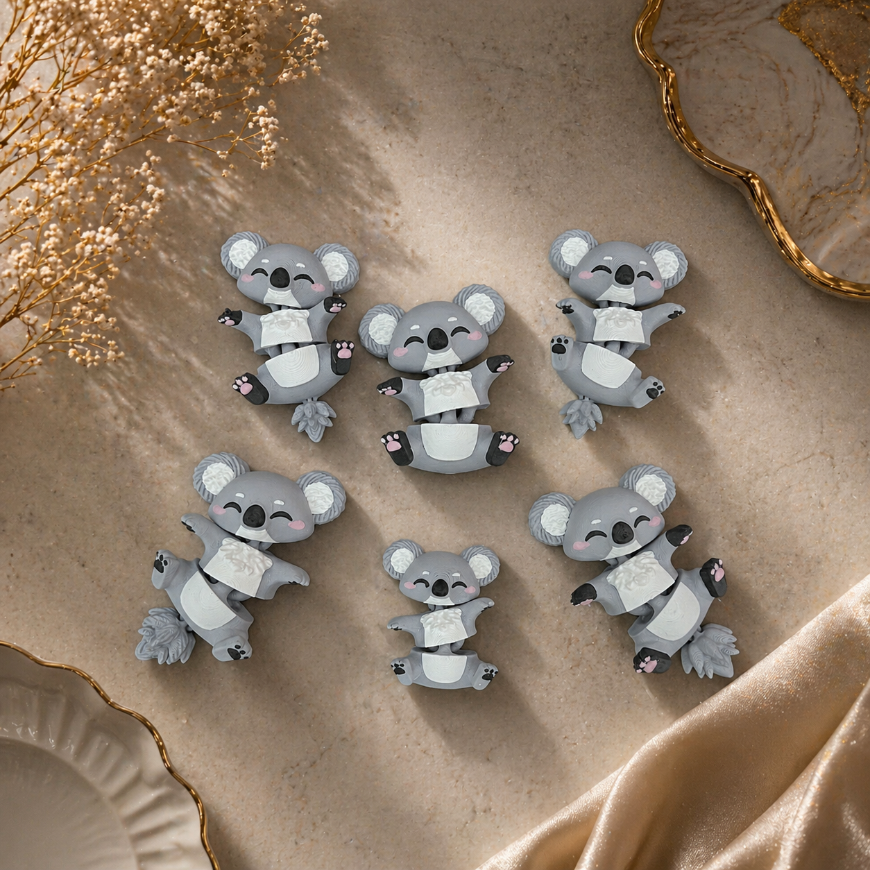 Porte-clé Koala articulé 3D – Bébé Koala Kawaii Epoxy Kawaii