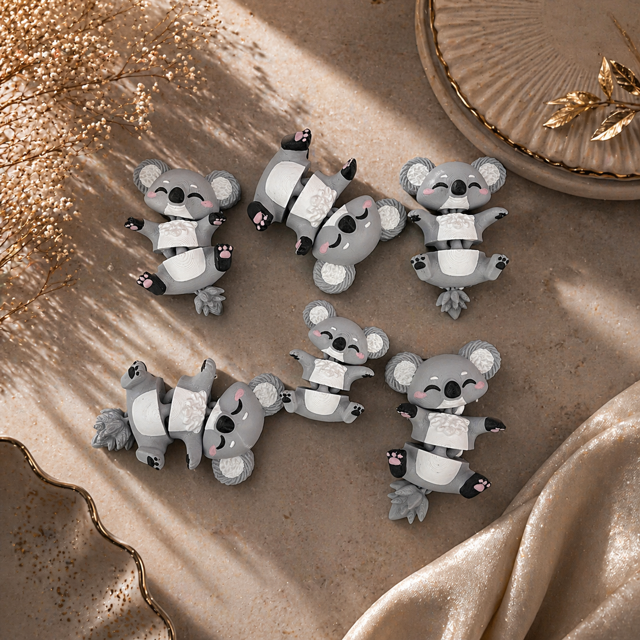 Porte-clé Koala articulé 3D – Bébé Koala Kawaii Epoxy Kawaii