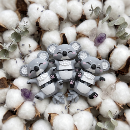 Détail des coussinets roses du porte-clé koala articulé 3D