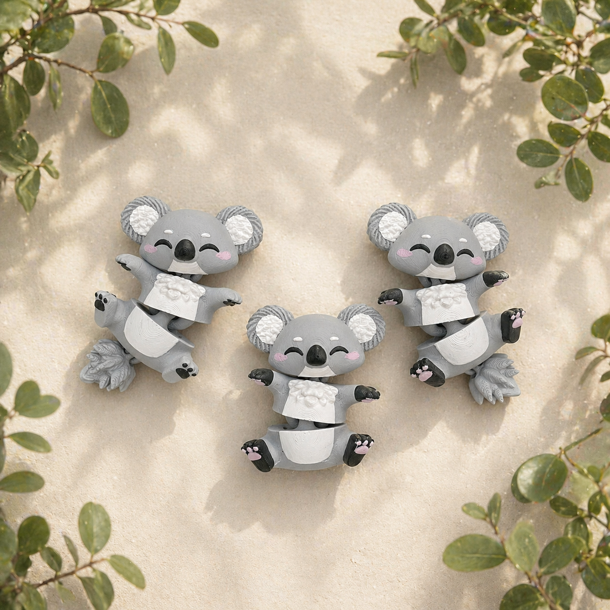Porte-clé Koala articulé 3D – Bébé Koala Kawaii Epoxy Kawaii