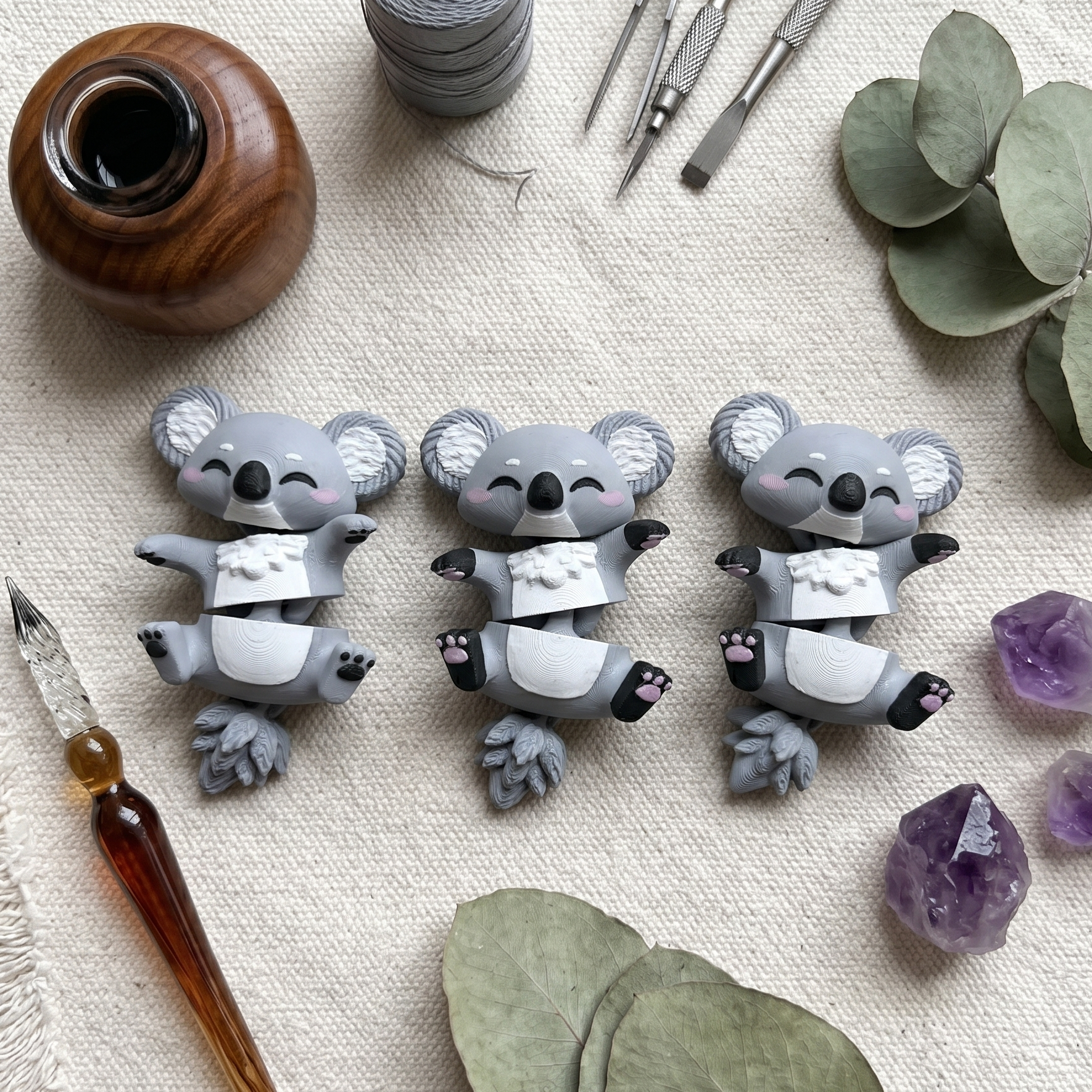 Porte-clé Koala articulé 3D – Bébé Koala Kawaii Epoxy Kawaii