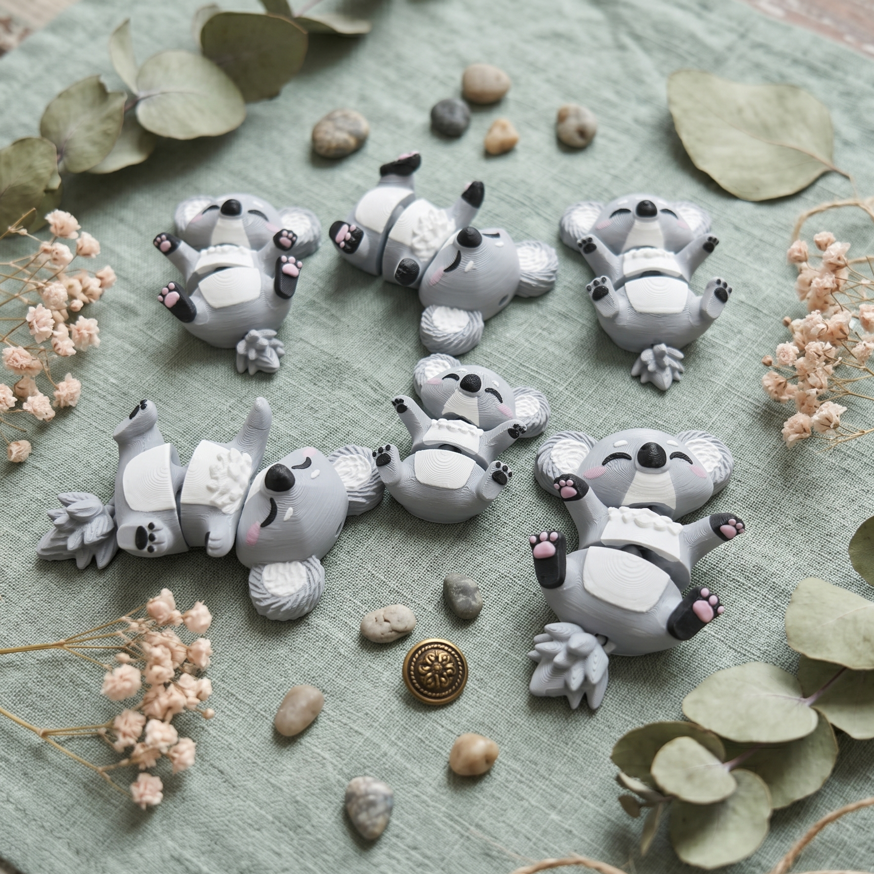 Porte-clé Koala articulé 3D – Bébé Koala Kawaii Epoxy Kawaii