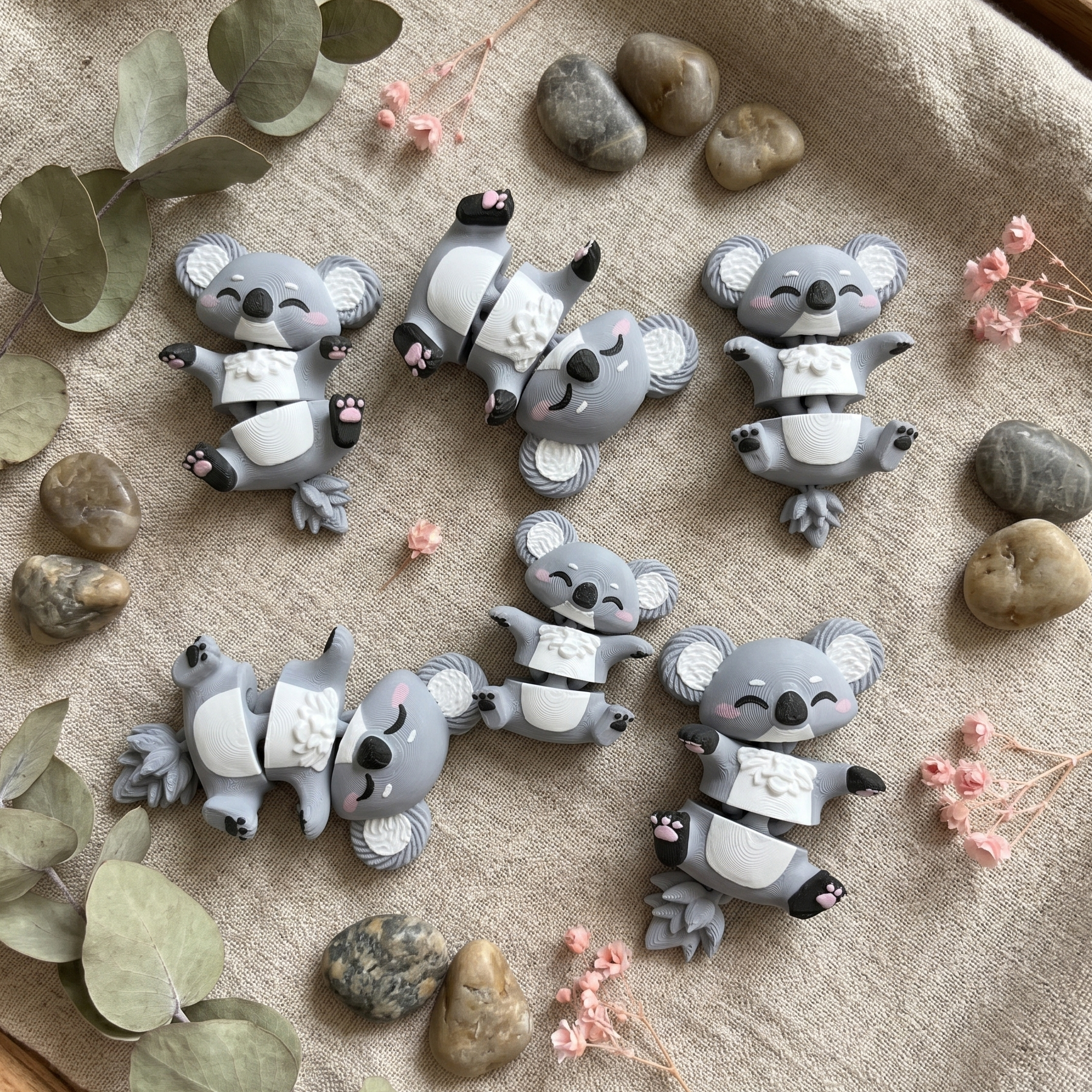 Porte-clé Koala articulé 3D – Bébé Koala Kawaii Epoxy Kawaii