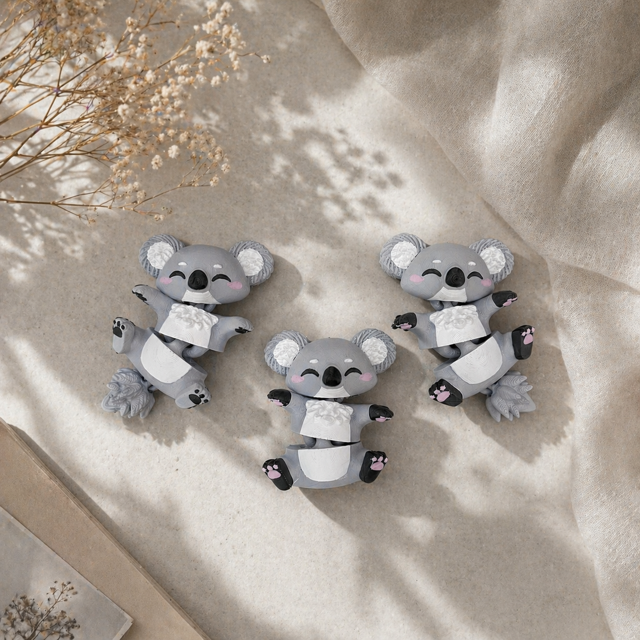 Porte-clé Koala articulé 3D – Bébé Koala Kawaii Epoxy Kawaii
