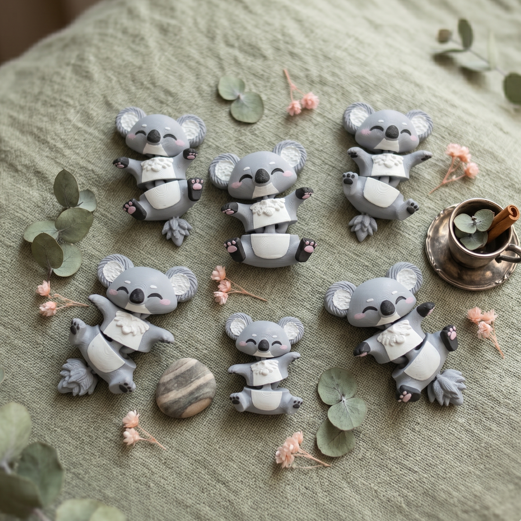 Porte-clé Koala articulé 3D – Bébé Koala Kawaii Epoxy Kawaii