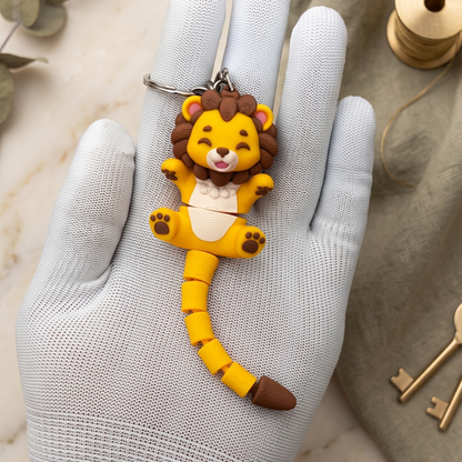 Lion Articulé Kawaii – Porte-clés ou Figurine, 4 Modèles 🦁✨ Epoxy Kawaii