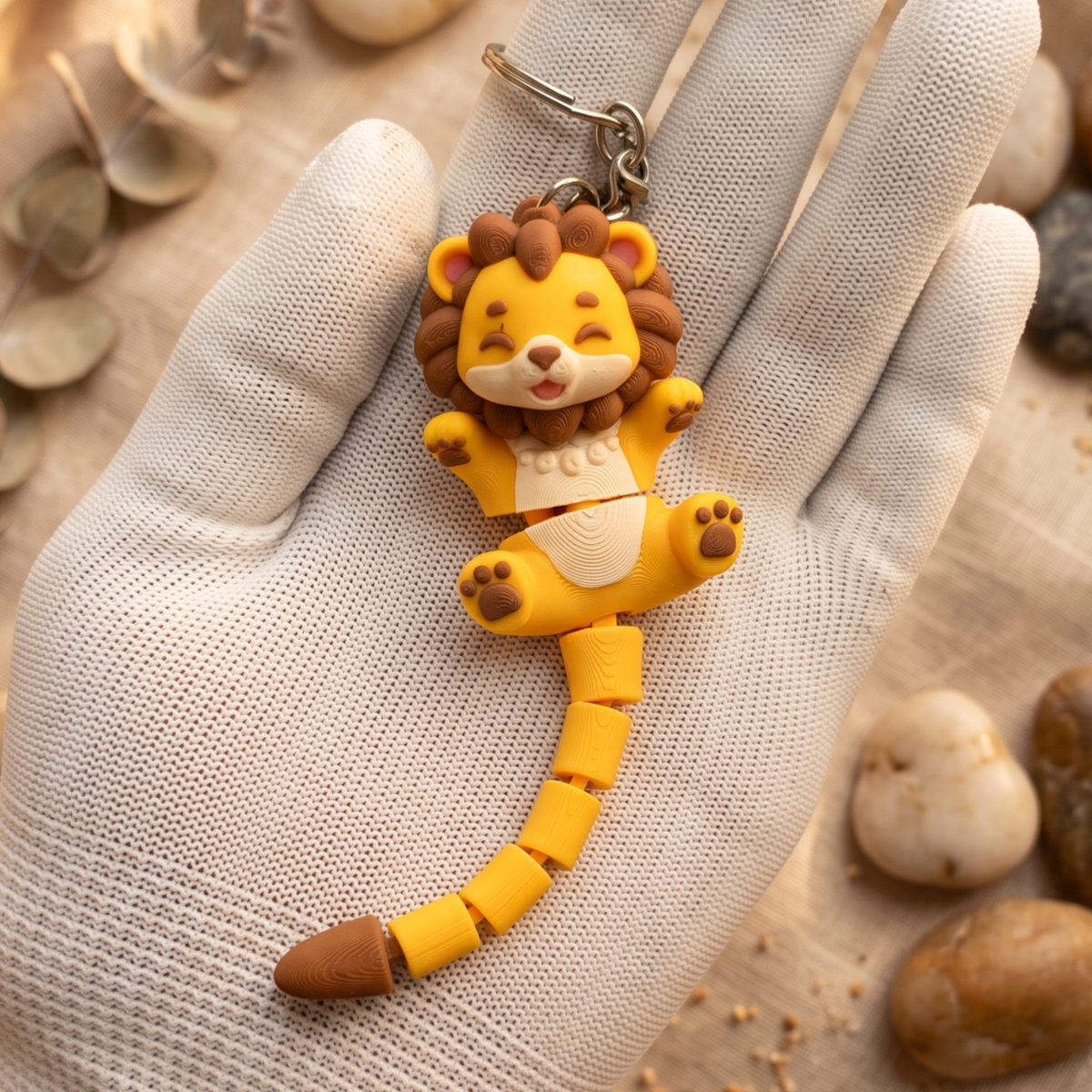 Lion Articulé Kawaii – Porte-clés ou Figurine, 4 Modèles 🦁✨ Epoxy Kawaii