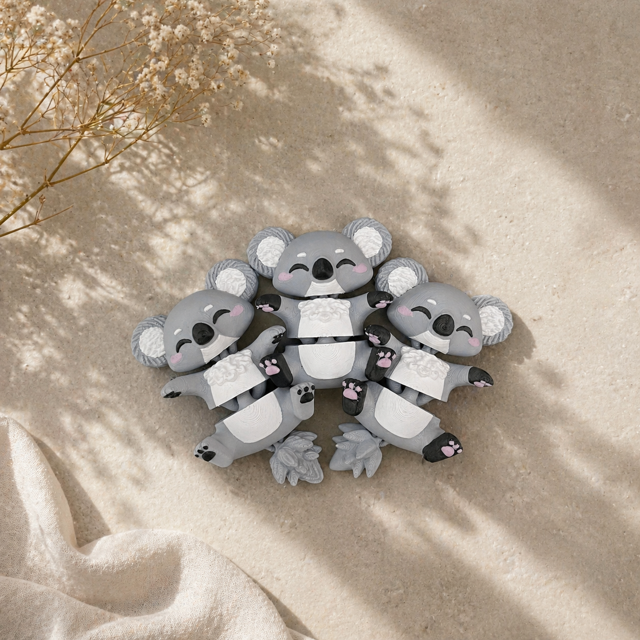 Porte-clé Koala articulé 3D – Bébé Koala Kawaii Epoxy Kawaii