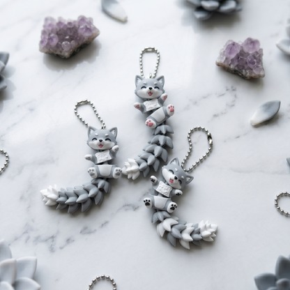 Porte-clé bébé loup kawaii articulé imprimé en 3D