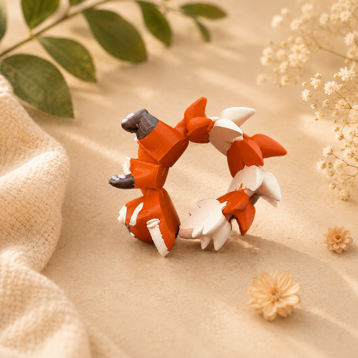 Porte-clés Panda Roux Articulé Kawaii – 3 Modèles 🦊🧡 Epoxy Kawaii