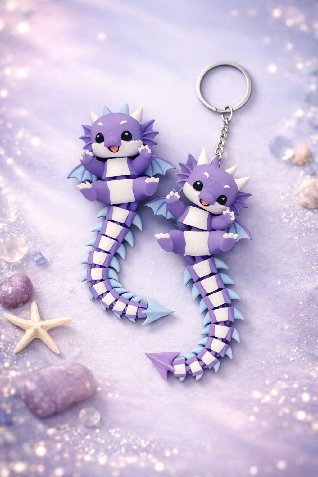 Porte-clé Dragon articulé 3D – Bébé Dragon Kawaii Epoxy Kawaii