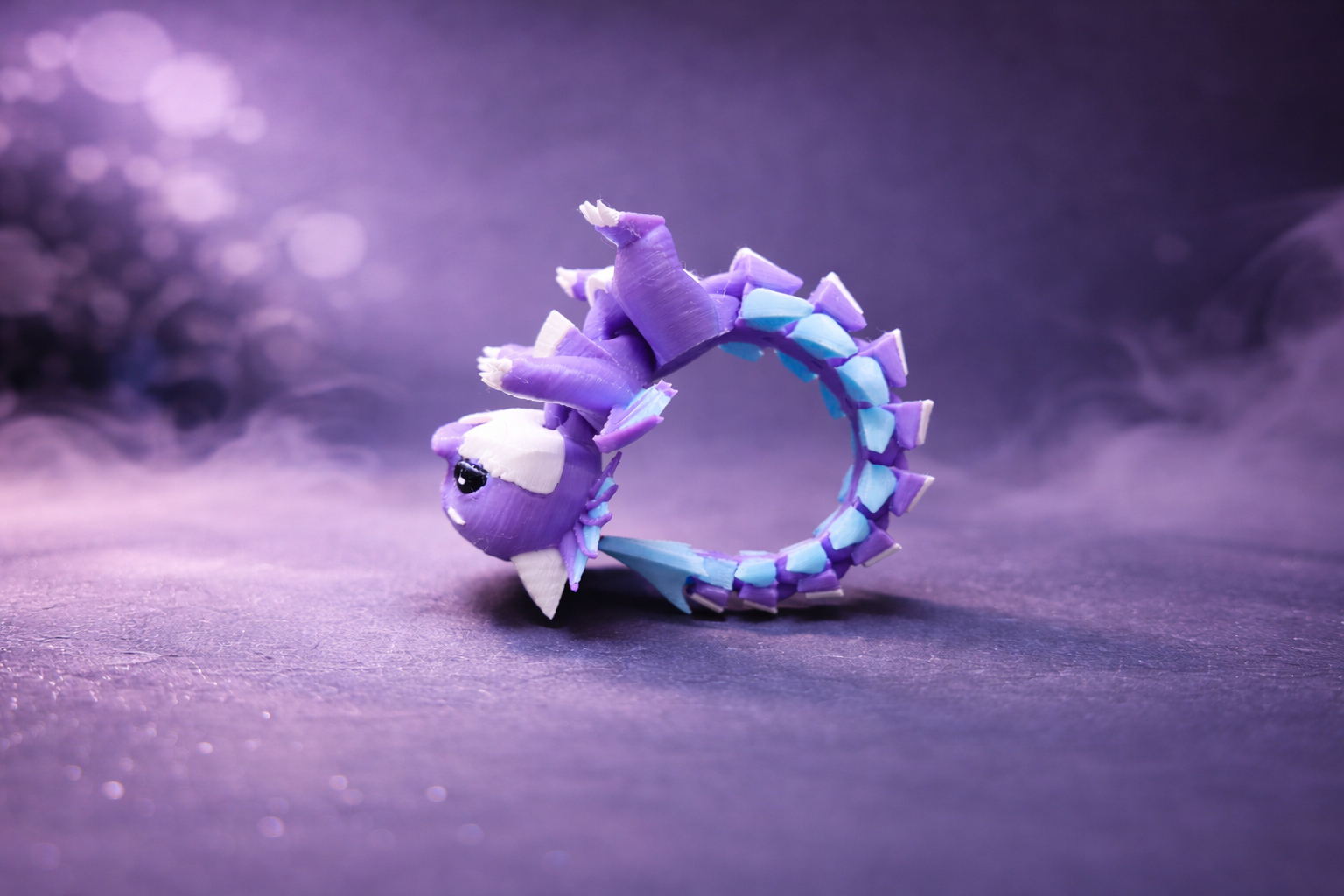 Porte-clé dragon articulé 3D de 14 cm avec longue queue flexible
