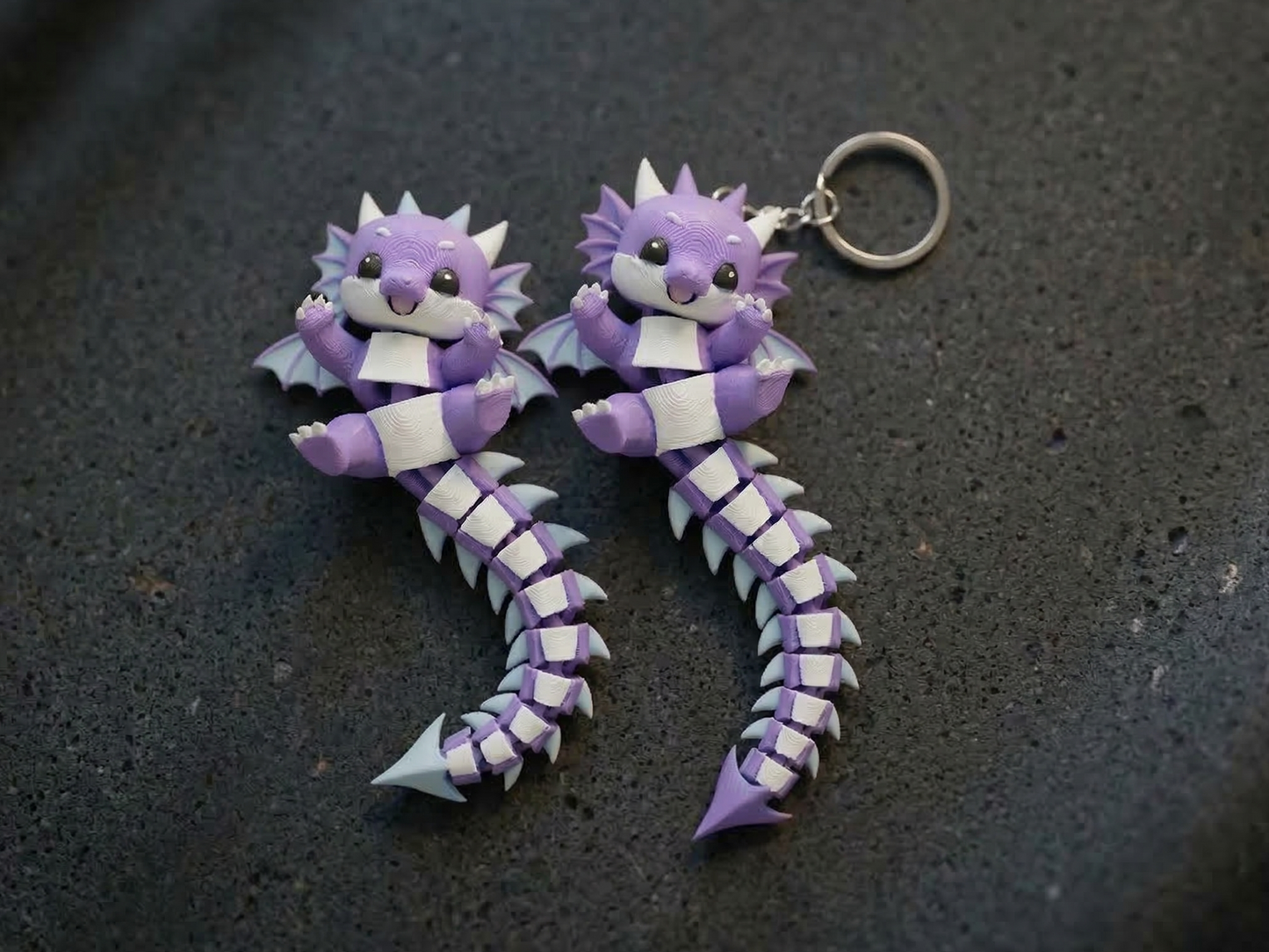 Porte-clé Dragon articulé 3D – Bébé Dragon Kawaii Epoxy Kawaii