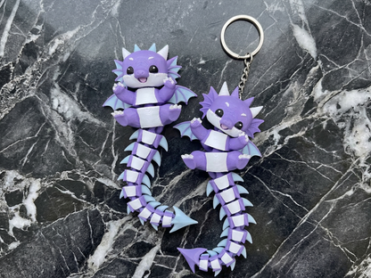 Porte-clé Dragon articulé 3D – Bébé Dragon Kawaii Epoxy Kawaii