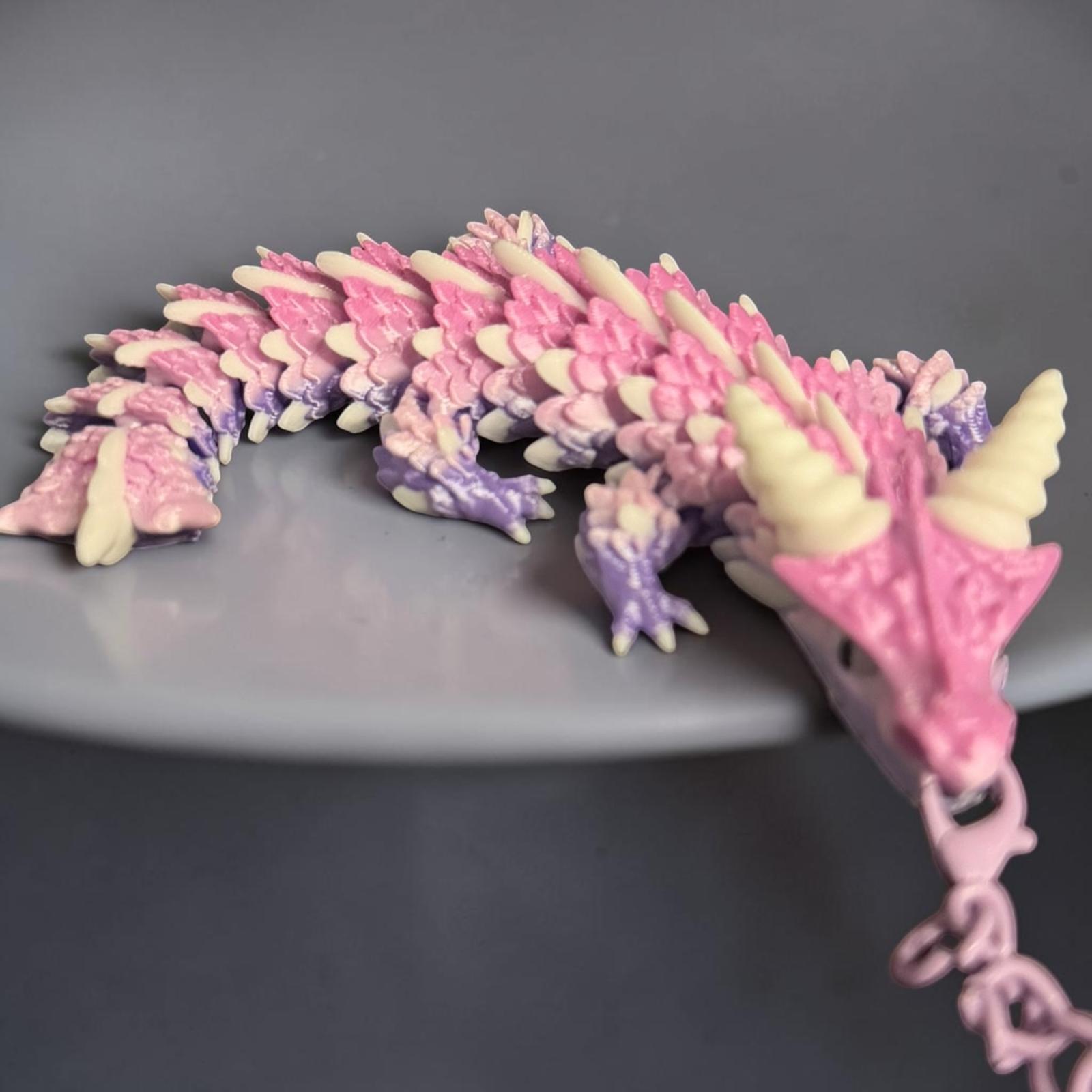 Dragon articulé porte-clé en PLA, figurine flexible kawaii, création artisanale Epoxy Kawaii