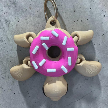 Porte clé tortue donut kawaii imprimé 3D