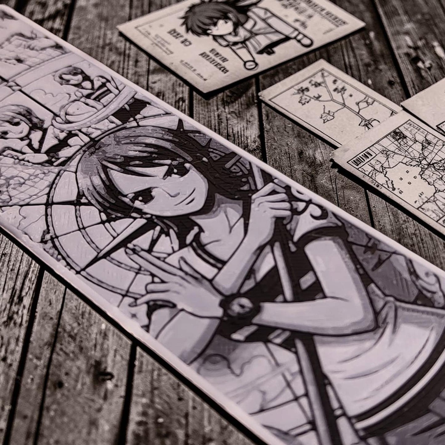 Marque-page style manga pirate en impression 3D noir et blanc avec plusieurs modèles de personnages au choix