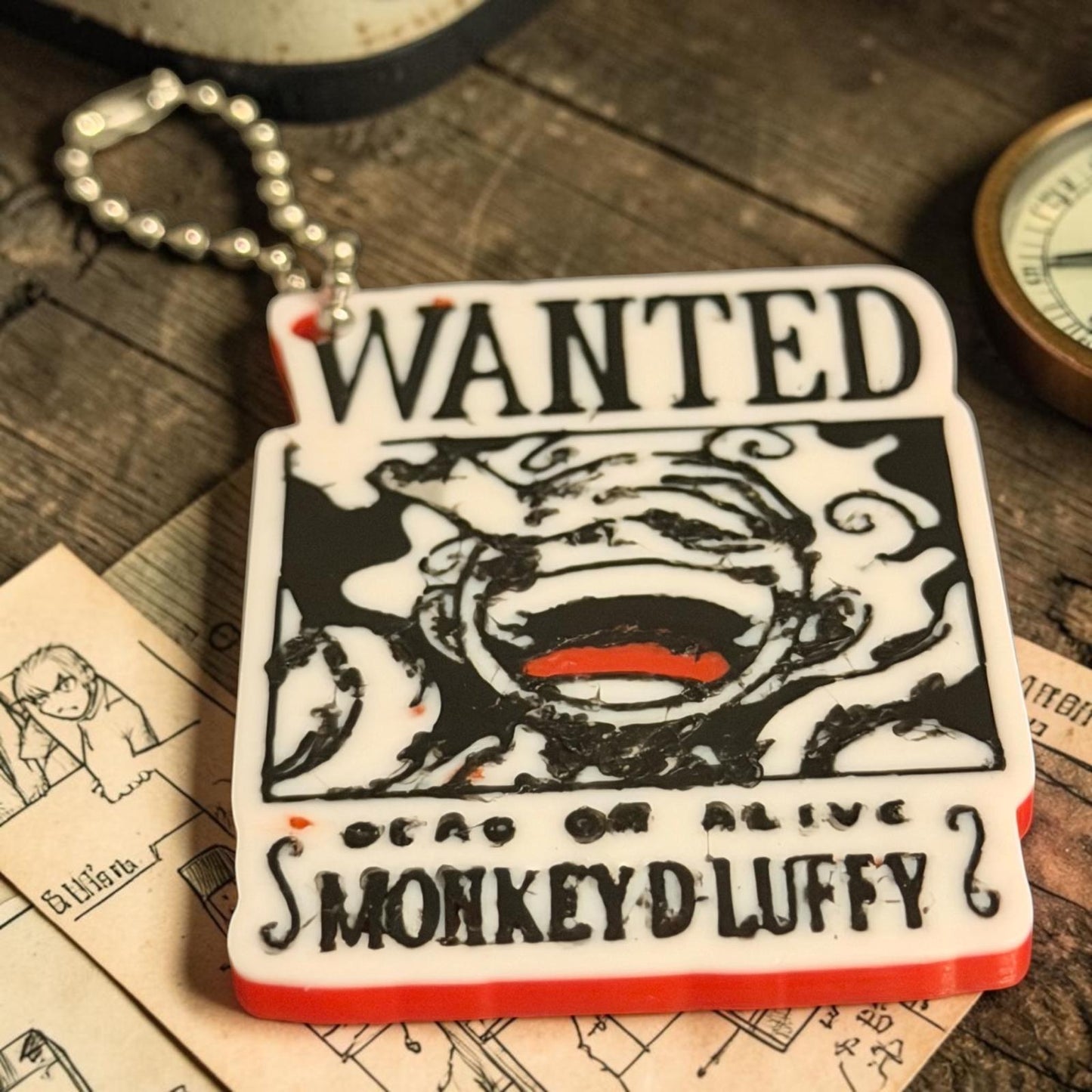 Porte-clés wanted style anime pirate