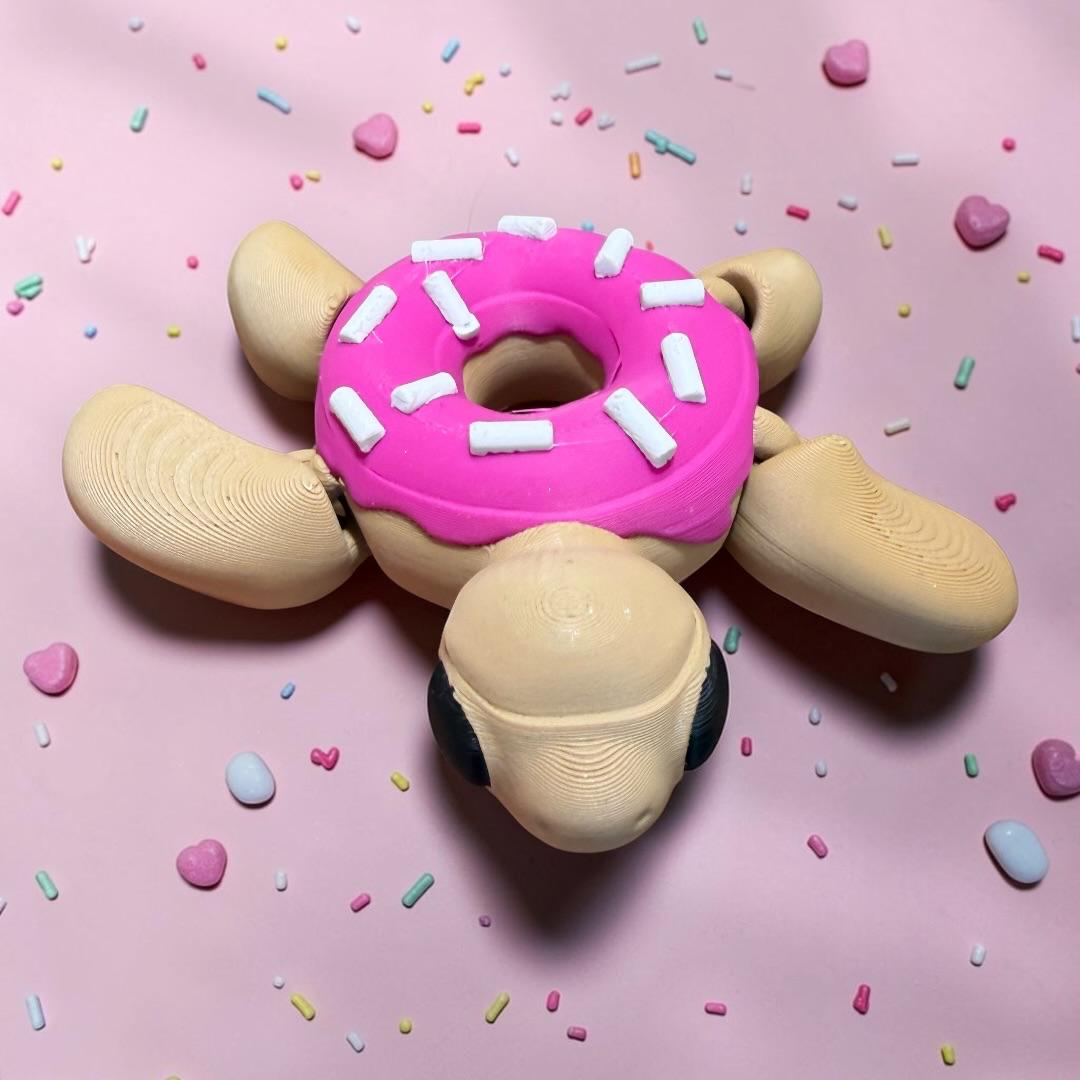 Porte clé tortue donut kawaii imprimé 3D