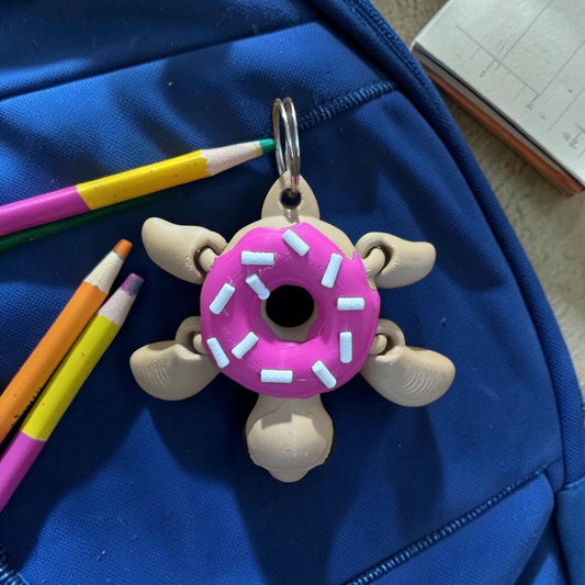 Porte clé tortue donut kawaii imprimé 3D