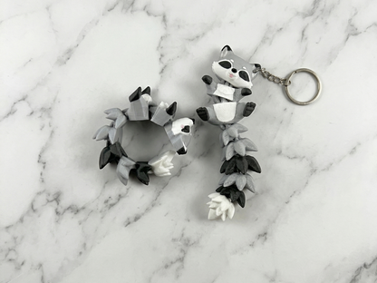 Porte-clé Raton laveur articulé 3D – Raccoon Kawaii Epoxy Kawaii