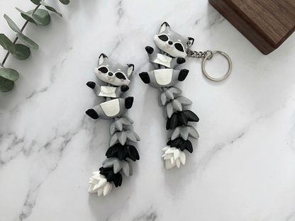 Porte-clé Raton laveur articulé 3D – Raccoon Kawaii Epoxy Kawaii