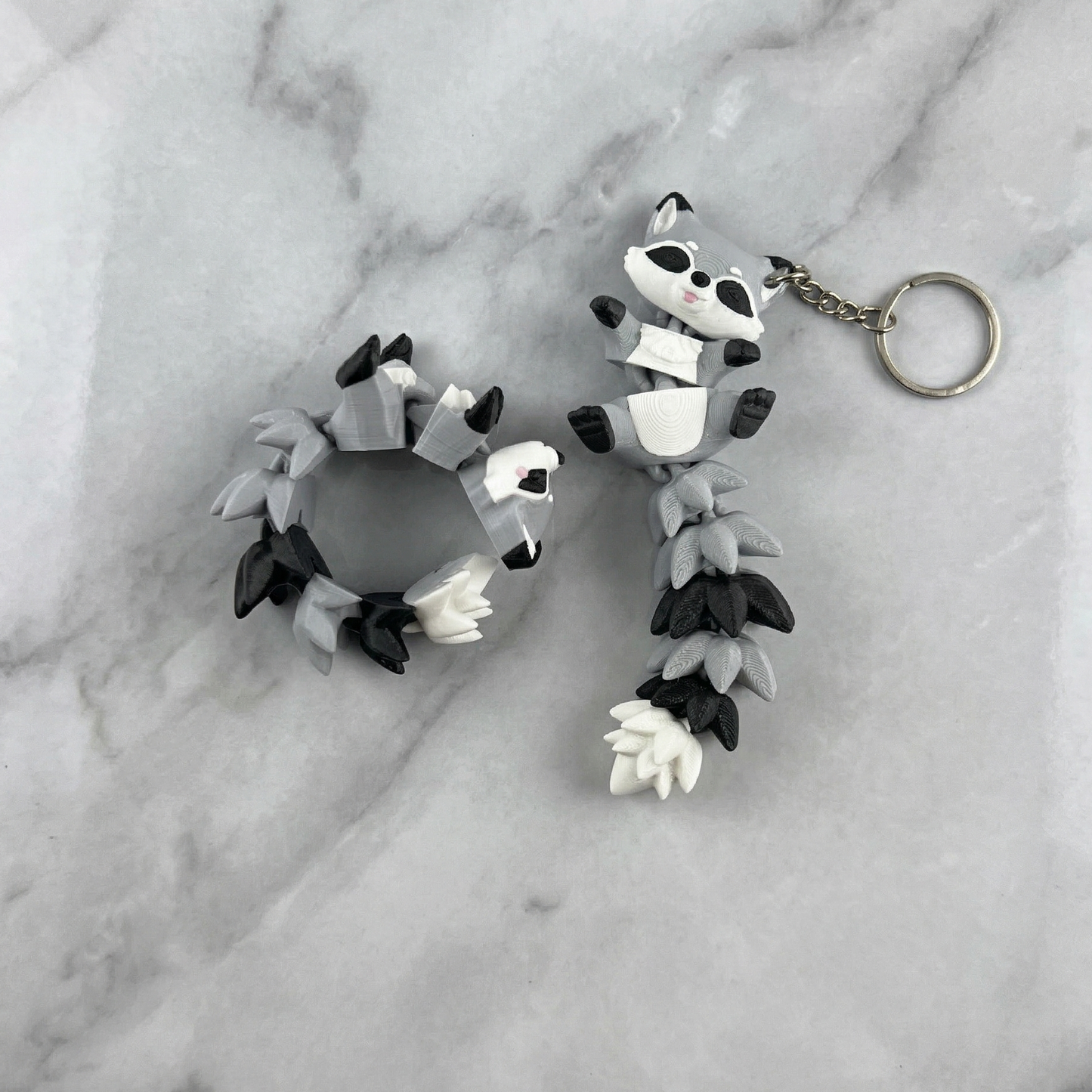 Porte-clé Raton laveur articulé 3D – Raccoon Kawaii Epoxy Kawaii