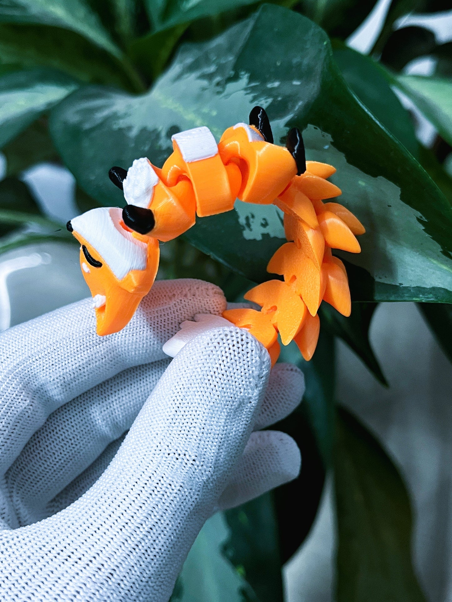 Bébé renard kawaii orange et blanc articulé imprimé en 3D