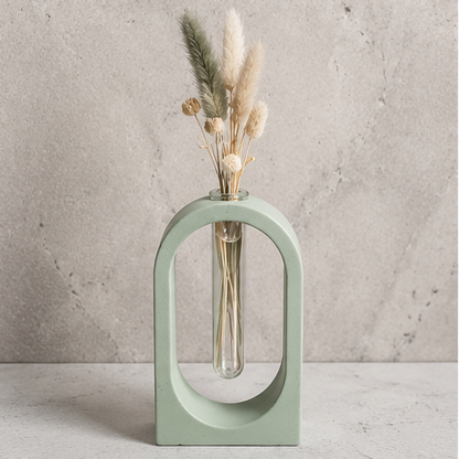 Soliflore arche personnalisable en jesmonite avec fleurs séchées