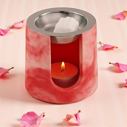 Brûleur à parfum rond rouge effet nuage ❤️ – fabrication artisanale, ambiance cosy & parfumée.