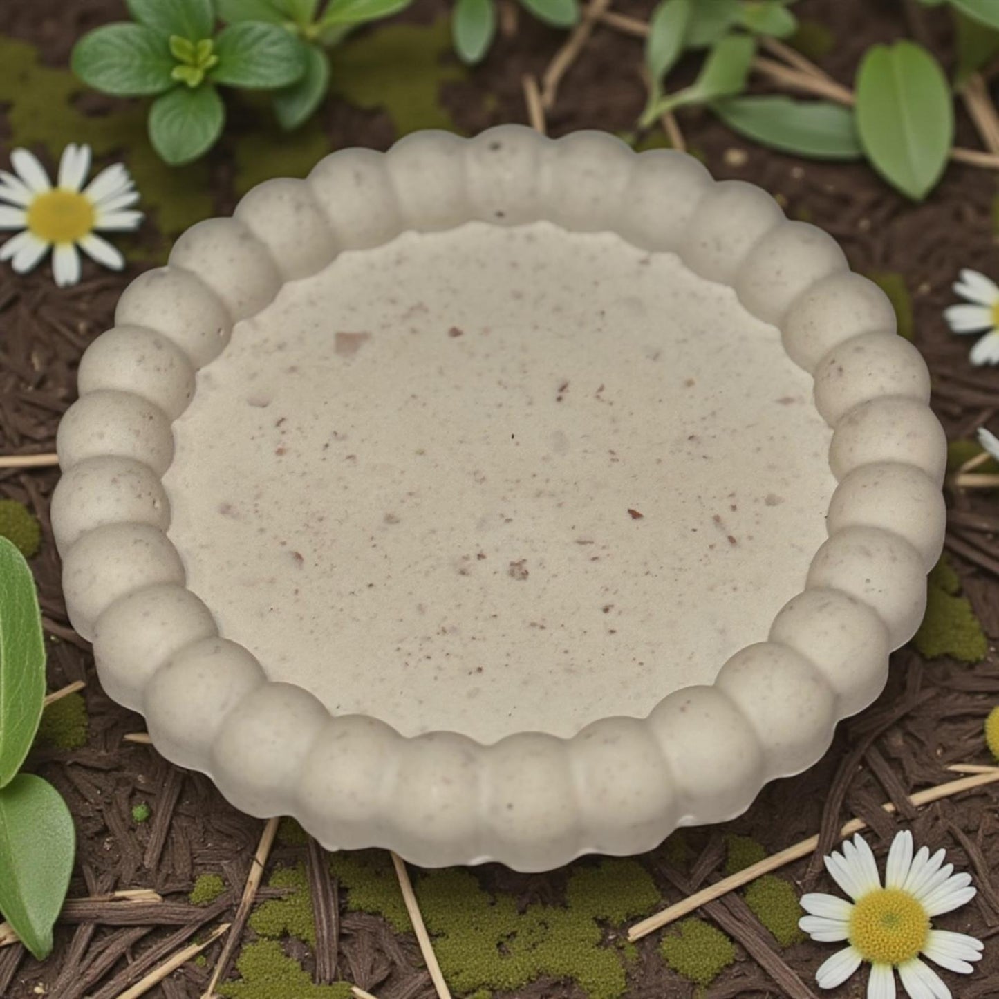🤎 Vide-Poche Marguerite en Jesmonite – Terrazzo Marron & Beige Naturel Epoxy Kawaii