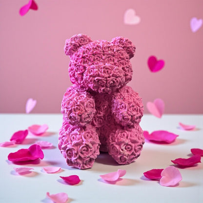 💖 Nounours en Roses – Jesmonite Rose Intense