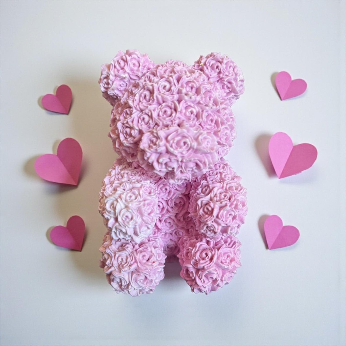 Nounours en Jesmonite rose poudré clair – création artisanale et diffuseur de parfum Epoxy Kawaii