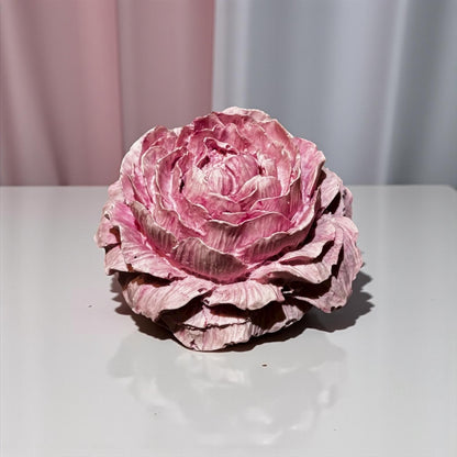 Fleur décorative en Jesmonite rose effet marbré – diffuseur de parfum artisanal Epoxy Kawaii