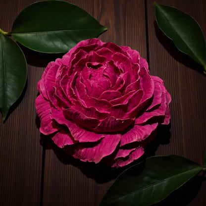 Fleur décorative en Jesmonite fuchsia intense – diffuseur de parfum artisanal Epoxy Kawaii