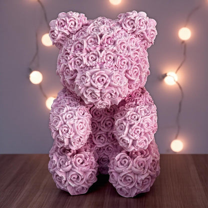 Nounours en Jesmonite rose poudré clair – création artisanale et diffuseur de parfum Epoxy Kawaii