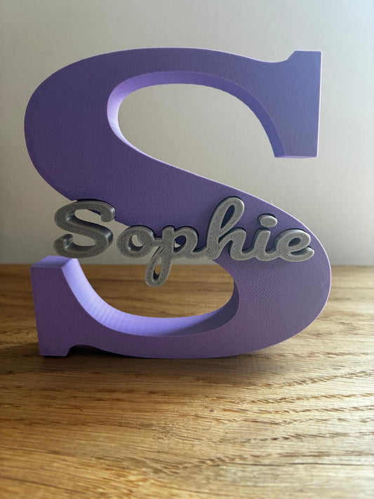 Lettre personnalisée avec prénom en impression 3D couleur pastel décoration kawaii