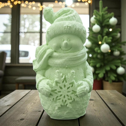 Bonhomme de neige en Jesmonite fait main 🎄. 5 couleurs ou personnalisable. Décoration artisanale, écoresponsable et 100 % Epoxy Kawaii 🇫🇷.