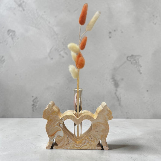 Soliflore Chats Amoureux en Jesmonite Personnalisable – Décoration Artisanale Romantique Epoxy Kawaii
