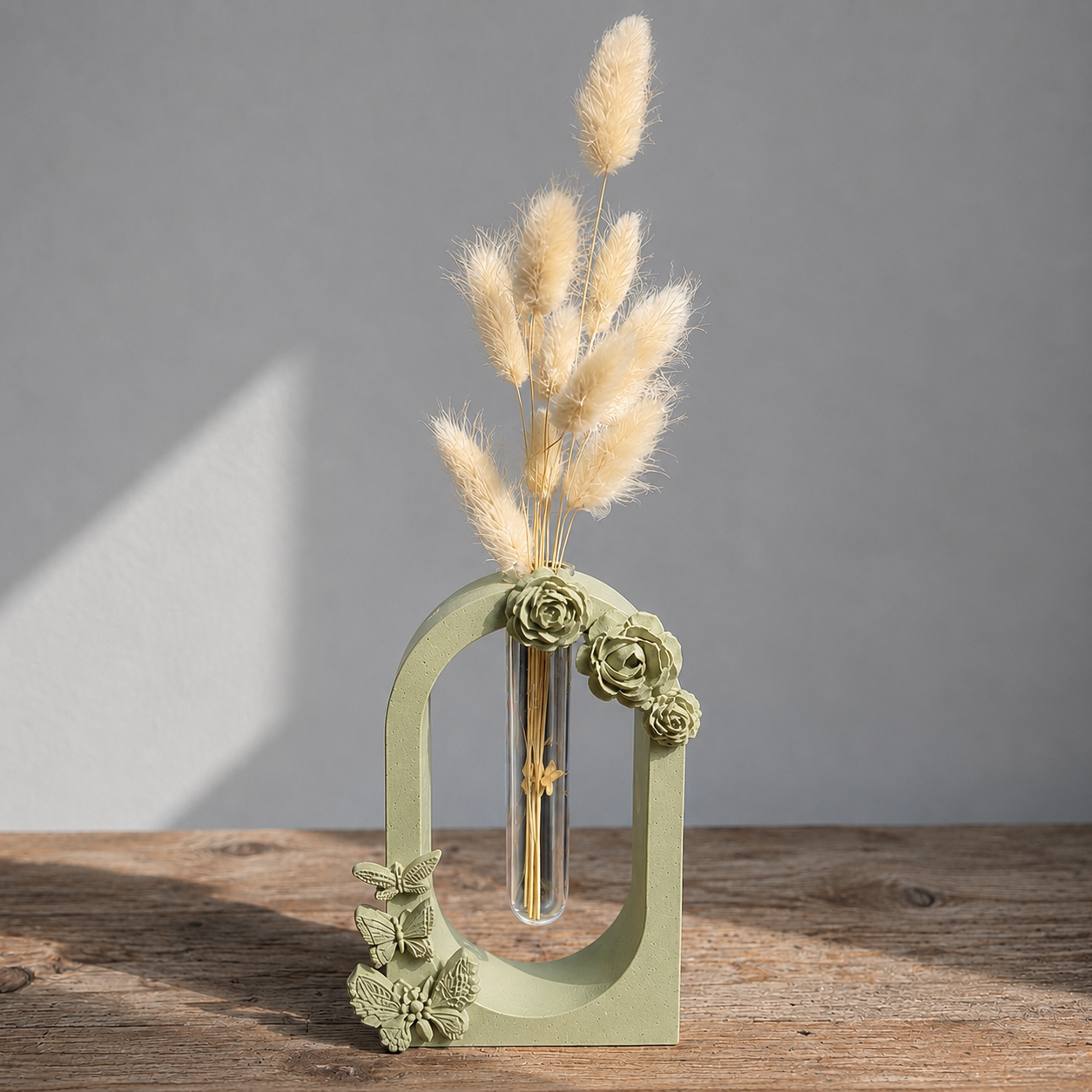 Soliflore Arche Fleuri Personnalisable en Jesmonite – Décoration Artisanale Élégante 🌸 Epoxy Kawaii