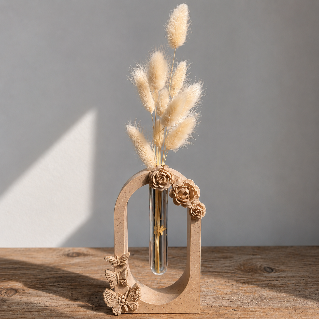 Soliflore Arche Fleuri Personnalisable en Jesmonite – Décoration Artisanale Élégante 🌸 Epoxy Kawaii