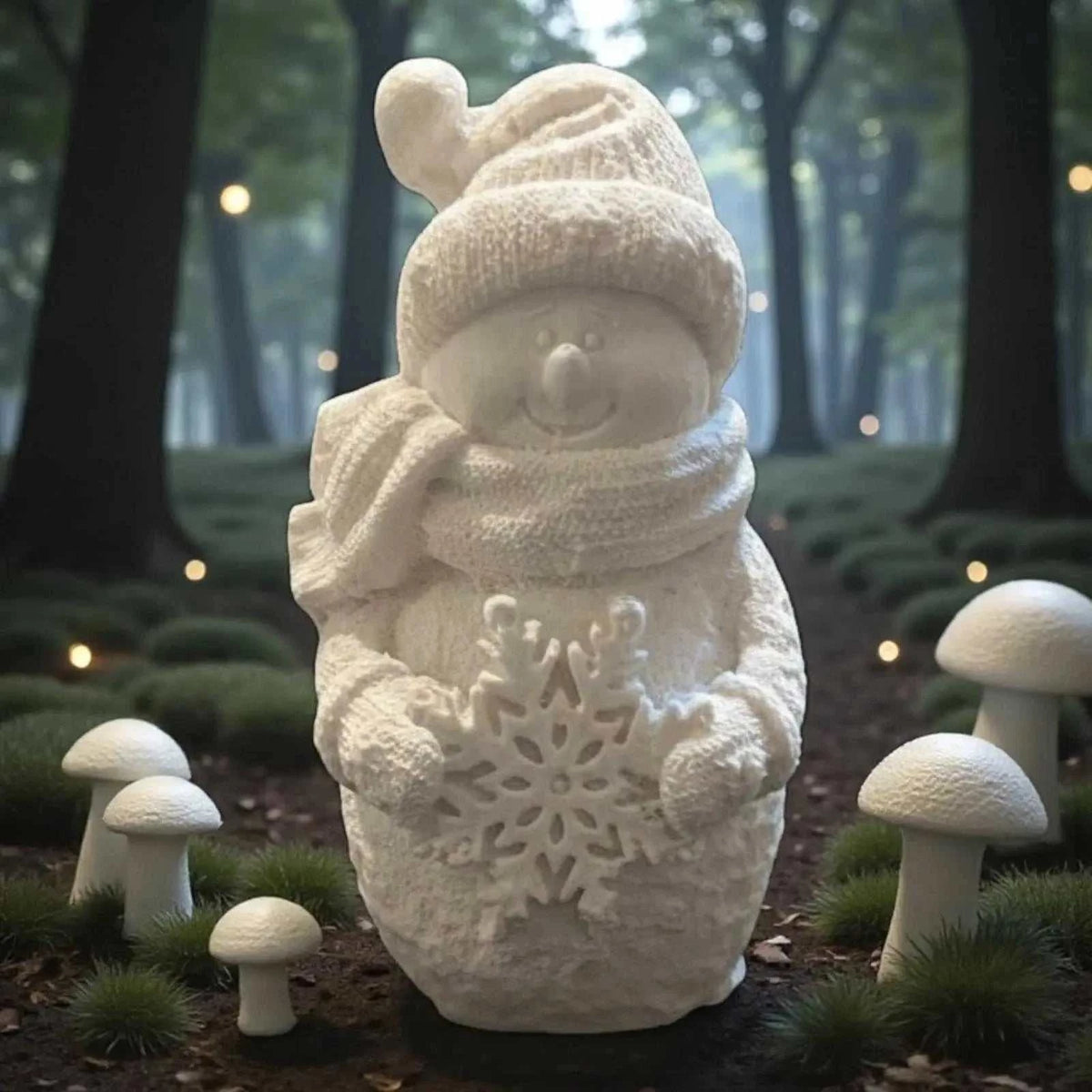 Bonhomme de Neige en Jesmonite – création artisanale faite main