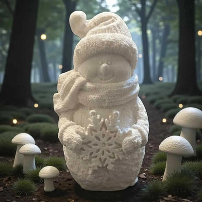 Bonhomme de Neige en Jesmonite – création artisanale faite main