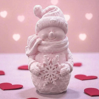 Bonhomme de Neige en Jesmonite – création artisanale faite main