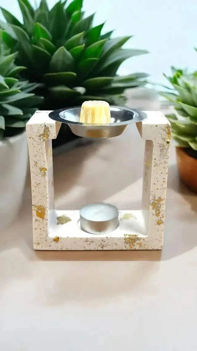 Brûleurs à parfum Carré & Hexagonal en Jesmonite Epoxy Kawaii