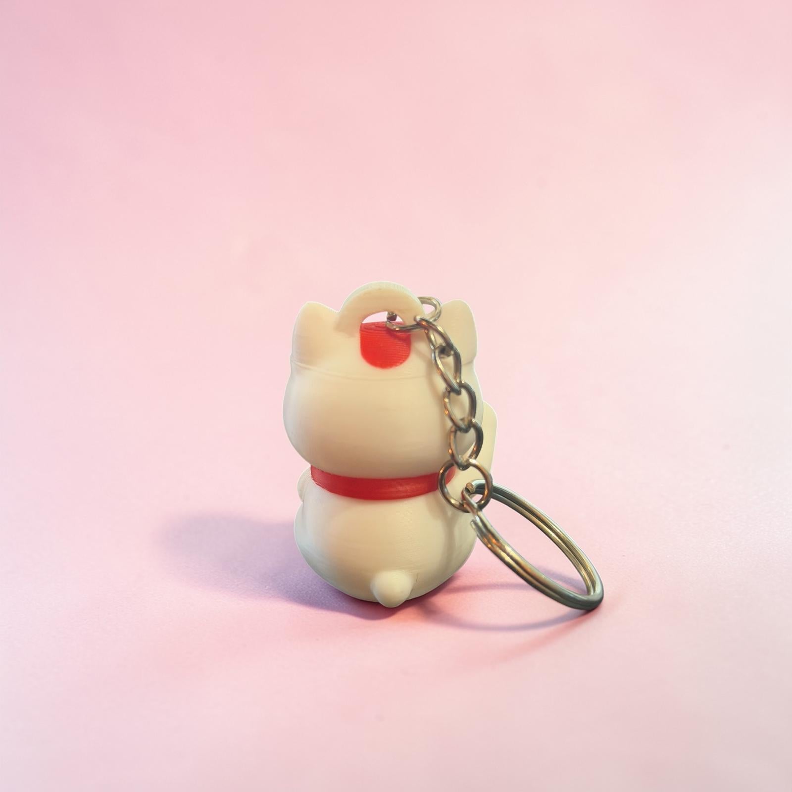 Porte-clé chat japonais Maneki Neko kawaii en PLA imprimé en 3D – porte bonheurPorte-clé chat japonais Maneki Neko kawaii en PLA imprimé en 3D – porte bonheur